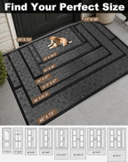 Mibao Front Door Mat Outdoor Entrance, 36" x 24" Heavy Duty Welcome Mat for Outdoor and Indoor, Waterproof Dirt Trapper Doormat, Super Absorbent Indoor Entryway Mat for Patio & Porch - Gray - Image 2