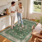 SameBed 5x7 Area Rug Living Room, Vintage Washable Carpet Green - Image 4