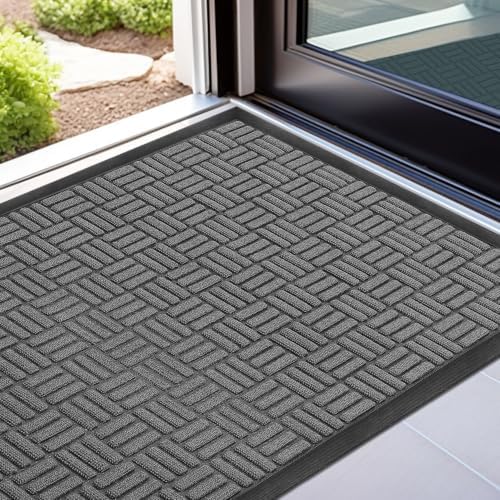 Mibao Front Door Mat Outdoor Entrance, 73" x 46" Heavy Duty Welcome Mat for Outdoor and Indoor, Waterproof Dirt Trapper Doormat, Super Absorbent Indoor Entryway Mat for Patio & Porch - Light Gray - Image 7