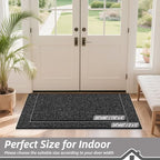 BEQHAUSE Dirt Trapper Door Mat 20" x 48", Non-Slip Washable Doormats, Black - Image 2