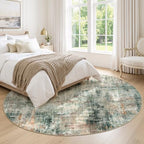Lofus 8ft Area Rug for Living Room,Abstract Washable Rugs,Coffee/Green - Image 4