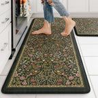Collive Kitchen Mats for Floor, Olive Green Cushioned Anti Fatigue Rugs by Collive