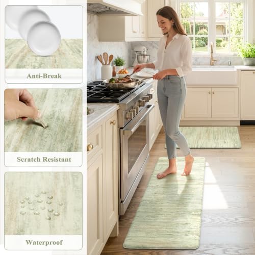 KIMODE Kitchen Mats for Floor Cushioned Anti Fatigue,Green Padded Floor Mat - Image 6