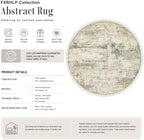 Round Area Rug Living Room: 5 ft Modern Washable Indoor Carpet - Image 2