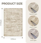 3x5 Rug for Entryway,Washable Area Rug,Brown - Image 2