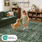 Lofus 9x12 Area Rug for Living Room, Non-Slip Washable Carpet,Green - Image 5