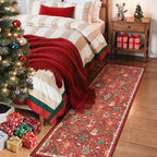Madane Christmas Kitchen Runner Rug 2x5, Washable Red Hallway Rugs Non-Slip by Madane