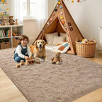 4x6 Beige Fluffy Soft Area Rug Non-Slip for Bedroom Living Room Playroom - Image 4