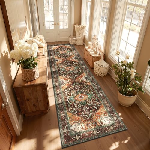 Yamaziot Washable Runner Rug, 3x12 Non-Slip Boho Hallway Kitchen Rug - Image 6
