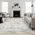 Area Rug Living Room: 8x8 Modern Washable Indoor Soft Carpet Gray by FXRHLP