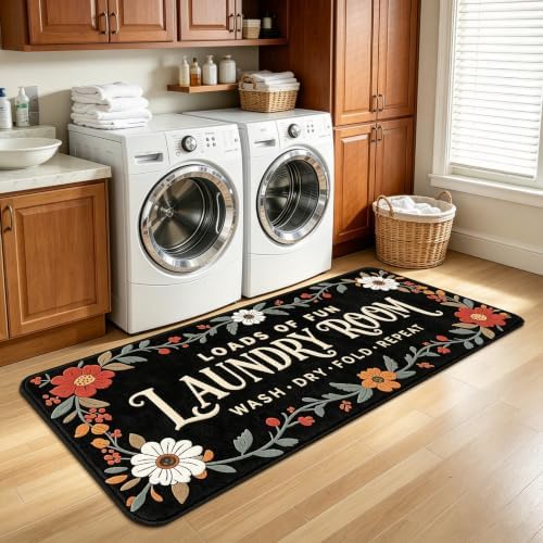 Soft Laundry Room Rug Runner, 20"x60", Washable, Non-Slip Thick Mat by LYGLIGH
