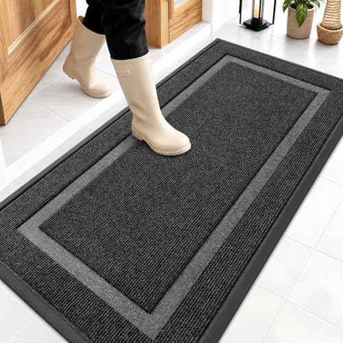 OLANLY Front Door Mat Outside 47x23, All-Season Heavy-Duty Rubber Doormat by OLANLY