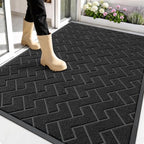 OLANLY Front Door Mat Outside 59x34, All-Season Absorbent Rubber Doormat by OLANLY