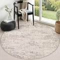 Round Area Rug Living Room: 5 ft Modern Washable Indoor Carpet by FXRHLP