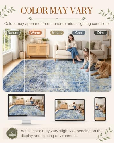OLANLY 8x10 Washable Area Rug, Soft Non Slip Carpet for Bedroom Living Room - Image 2