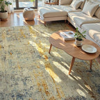 Ompaa Living Room Rug 8x10 Beige Area Rugs Machine Washable Abstract Boho Large Carpet Non-Slip Non-Shedding Faux Wool Indoor Vintage Rug for Bedroom, Classroom, Dining Room, Kids Playroom - Image 3