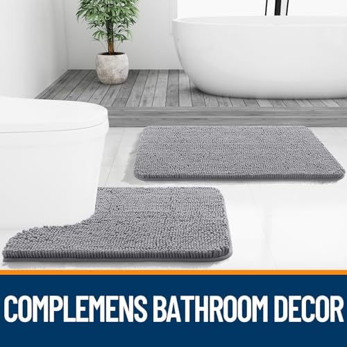 OLANLY Large Bathroom Rugs 59x35, Extra Soft Absorbent Chenille Bath Rugs - Image 7