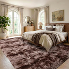 6x9 Large Tie-Dyed Brown Fluffy Area Rug Non-Slip for Living Room Bedroom - Image 3