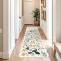 3x10 Washable Hallway Runner Rug: Long Floral Scalloped Soft Runners for Kitchen Entryway Non Slip Bathroom Nursery Floor Mat 10ft Water Resistant Low Pile Carpet for Living Room Bedroom(3x10,Cream) by HYHAOYUNLAI