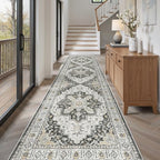 Madane Hallway Runner Rug 3x12 Washable Kitchen Runners 12ft, Black - Image 2