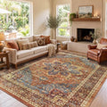 Amada Vintage Washable Area Rug,5'x7',Rust Red by AMADAHOMEFURNISHING