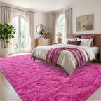 4'x5'3'' Hot Pink Fluffy Soft Area Rug Non-Slip for Kids Bedroom Nursery - Image 3