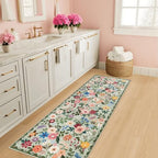 PLHXFR 2x6 Washable Runner Rug：Floral Indoor Kitchen Soft Carpet Green - Image 5