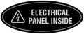Signs ByLITA Oval Electrical Panel Inside Sign (Black/Silver) - Small 2 Pack