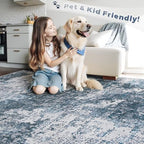 pmtsns Area Rugs 10x14 Living Room: Washable Rug Modern Abstract Neutral Soft Non-Slip Low-Pile Indoor Large Carpet for Bedroom Dining Room Playroom Home Office (Blue Grey, 10'x14') - Image 5