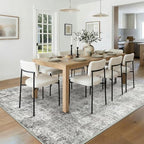 RELEANY Washable 8'x10' Abstract Area Rug for Living Room Gray White - Image 3