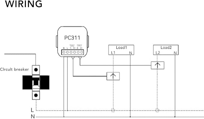 Single Phase Smart Power Meter Consumption Monitor Electricity Meter with 2 200ACT Current Transformer 90‑250VAC