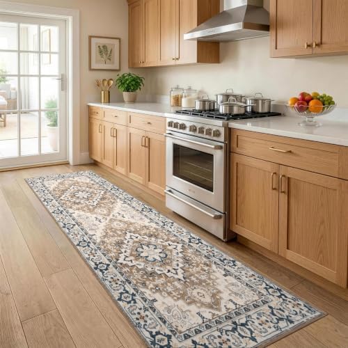 Lofus 3x8 Hallway Kitchen Washable Runner Rug, Boho Entry Long Carpet Brown - Image 3
