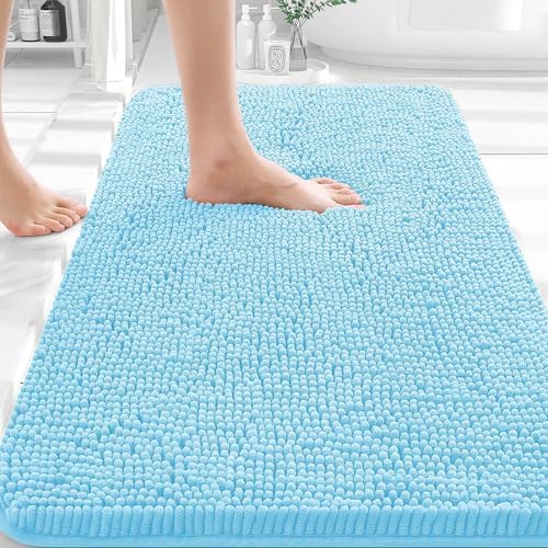 OLANLY Small Bathroom Rugs 30x18, Extra Soft Absorbent Chenille Bath Rugs by OLANLY