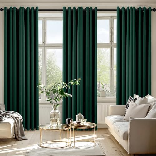 MIULEE Christmas Blackout Curtains for Bedroom 50x84 Inch Long Hunter Green - Image 6