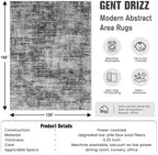 10x14 Area Rugs for Living Room: Washable Abstract Black Bedroom Carpet - Image 2