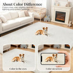 PLHXFR 9x12 Area Rugs Living Room: Fluffy Bedroom Rug Shag Carpet White - Image 6