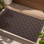 Mibao Front Door Mat Outside Entrance, 36" x 24", Heavy Duty Welcome Mat, Stain and Fade Resistant, Dirt Trapper Doormat, Super Absorbent Indoor Outdoor Entryway Mat with Non-Slip Backing, Coffee by Mibao