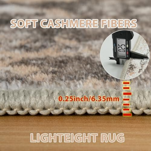 8x10 Area Rugs for Living Room Washable Bedroom Dining Room Brown Beige - Image 6