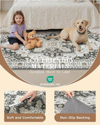 Madane 4x10 Wide Hallway Runner Rug Washable for Living Room, Black - Image 5