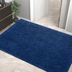 HIYARD Sturdy Front Door Mat, Absorbent Muddy Dirt Resist Welcome Door Mats Outdoor Indoor, Stain and Fade Resistant, Non-Slip Rubber Backing Low Profile Doormat for Entryway, 47×32, Blue by HIYARD