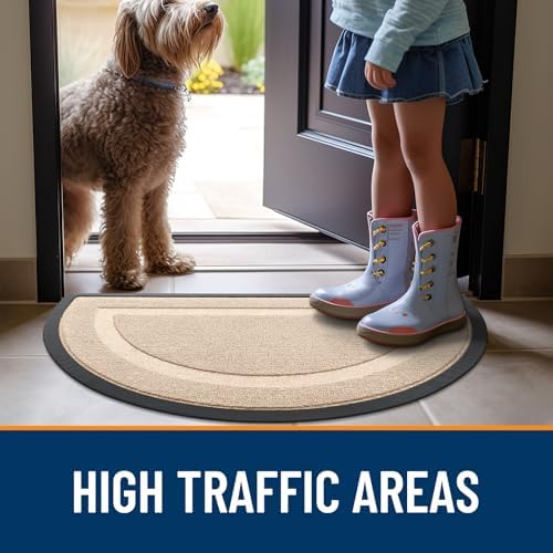 OLANLY Half Circle Front Door Mat Outside 35x23 All-Season Rubber Doormat - Image 6