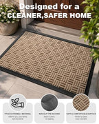 Mibao Front Door Mat Outdoor Entrance, 73" x 46" Heavy Duty Welcome Mat for Outdoor and Indoor, Waterproof Dirt Trapper Doormat, Super Absorbent Indoor Entryway Mat for Patio & Porch - Beige - Image 6