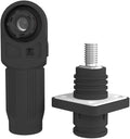 1 Set Battery Energy Storage Connector, Quick Plug Terminal High Current Connectors Right Angle Plug and Socket IP67 Waterproof Power Connector Stud Wiring Method 100A 16mm² (100A, Black)