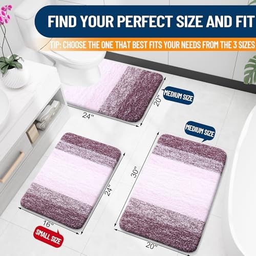 OLANLY Large Bathroom Rugs 60x40, Extra Soft Absorbent Microfiber Bath Rugs - Image 2