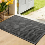 Front Door Mat, Heavy Duty Non-Slip Doormat 31.5"x20", Grey by WELDUN%E2%80%94IdealChoiceforHome