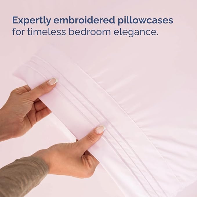 Full XL Bed Sheet Set - 4 Piece Extra Long Extended Full XL Sheets - Ultra Soft, Breathable & Cooling - Fits 8" to 16" Mattress with Deep Pockets - 54" x 80" - Wrinkle & Fade Resistant - Lavender Pink