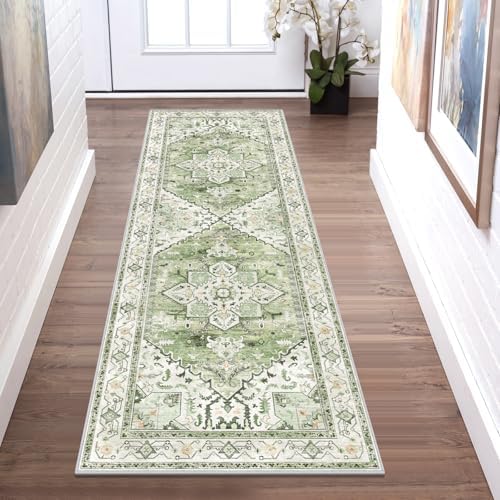Yamaziot Washable Runner Rug, 2x6 Non-Slip Boho Vintage Hallway Kitchen Rug by Yamaziot