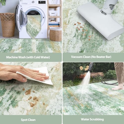 Aelenmu 5x7 Area Rugs for Living Room Washable Bedroom Dining Room Green - Image 6