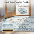 Lofus 9x12 Light Blue Rugs for Bedroom Living Room, Vintage Boho Carpet - Image 3