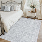 6x6 Area Rugs Living Room: Bedroom Neutral Washable Carpet Gray - Image 2
